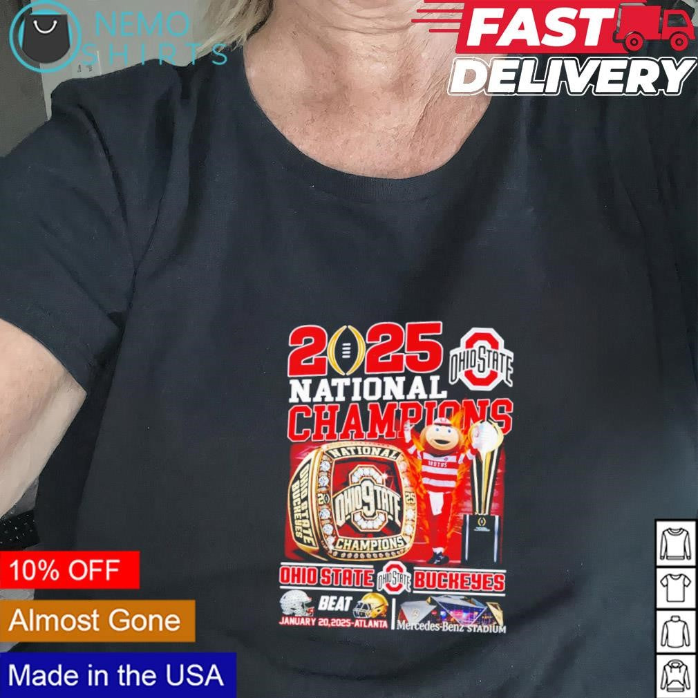 Ohio State Buckeyes 2025 national champions mascot - Adult & Kids T-Shirts, Sweatshirts & Hoodies apparel design preview 2