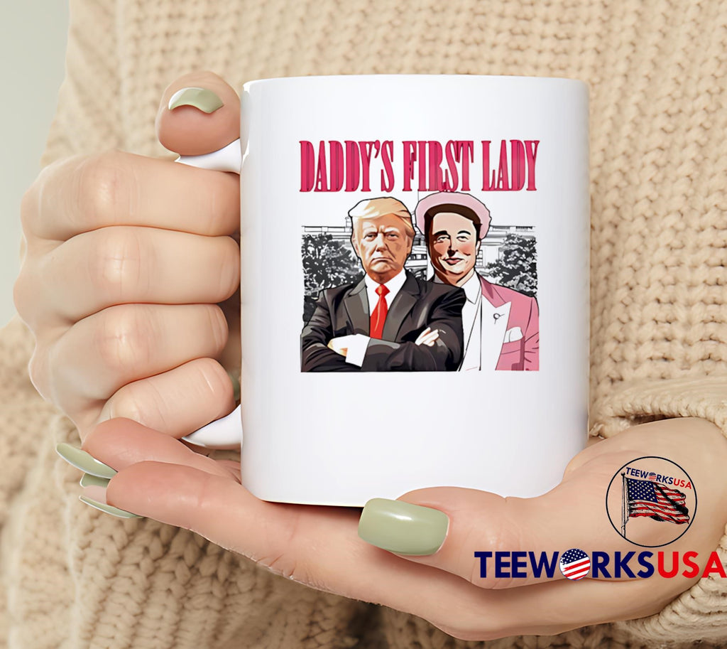 Trump And Elon Musk Daddy's First Lady - Adult & Kids T-Shirts, Sweatshirts & Hoodies apparel design preview 6