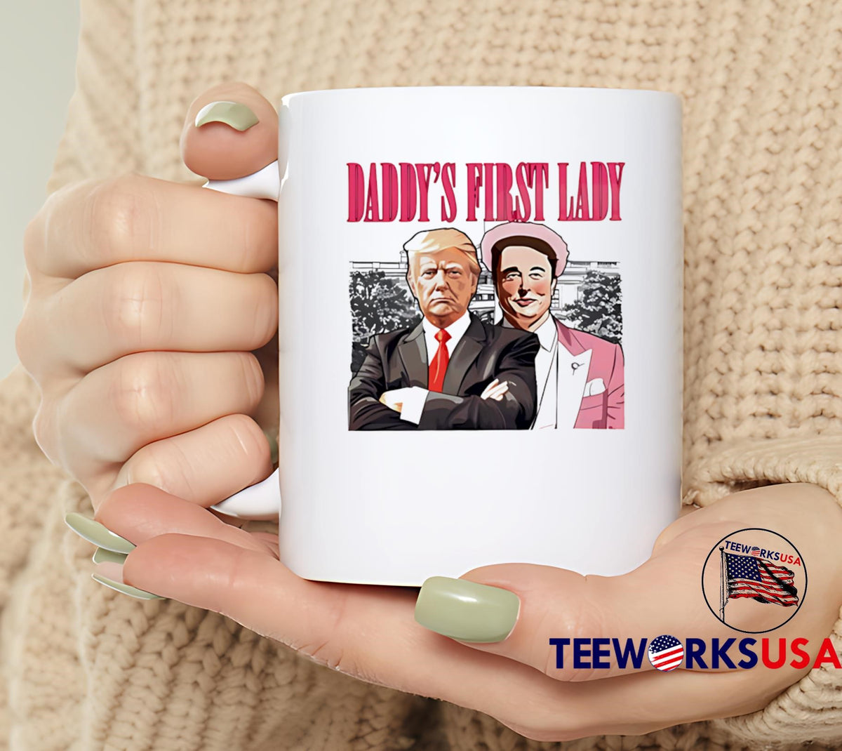 Trump And Elon Musk Daddy's First Lady - Adult & Kids T-Shirts, Sweatshirts & Hoodies apparel design preview 6