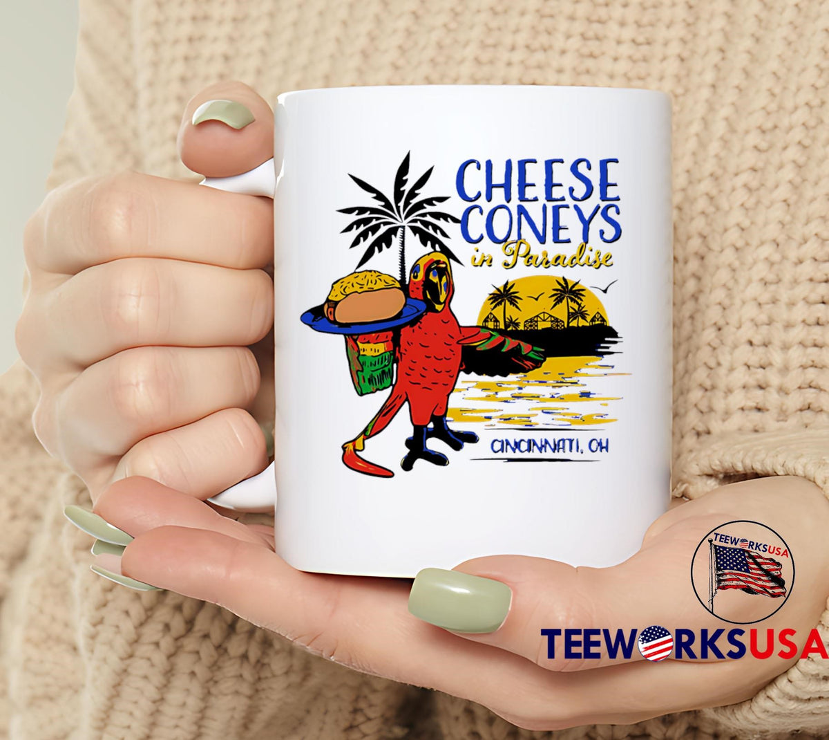 Cheese Coney In Paradise Cincinnati oh sunset - Adult & Kids T-Shirts, Sweatshirts & Hoodies apparel design preview 6