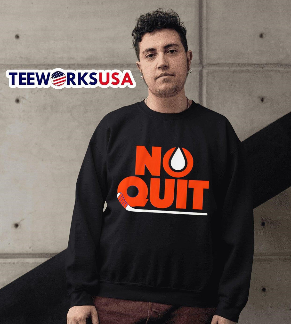 No Quit Edmonton Oilers hockey - Adult & Kids T-Shirts, Sweatshirts & Hoodies apparel design preview 6