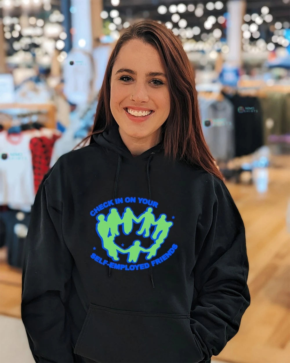 Check in on your self-employed friends - Adult & Kids T-Shirts, Sweatshirts & Hoodies apparel design preview 3