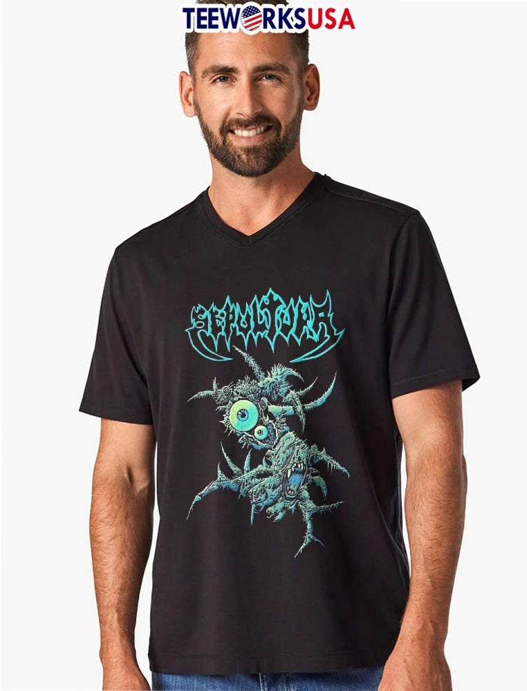 Sepultura Grotesque Green Spiky Monster Big Eyeball - Adult & Kids T-Shirts, Sweatshirts & Hoodies apparel design preview 8