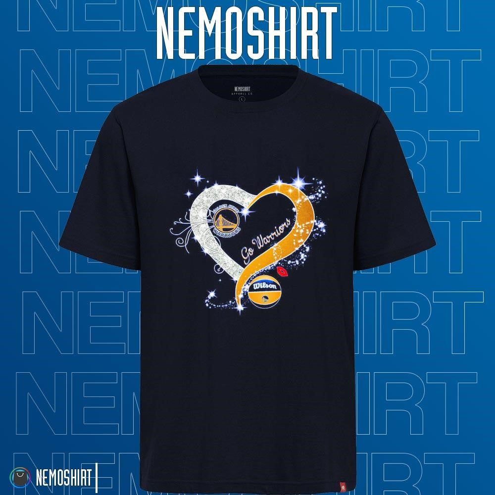 Golden State Warriors logo go heart - Adult & Kids T-Shirts, Sweatshirts & Hoodies apparel design preview 1