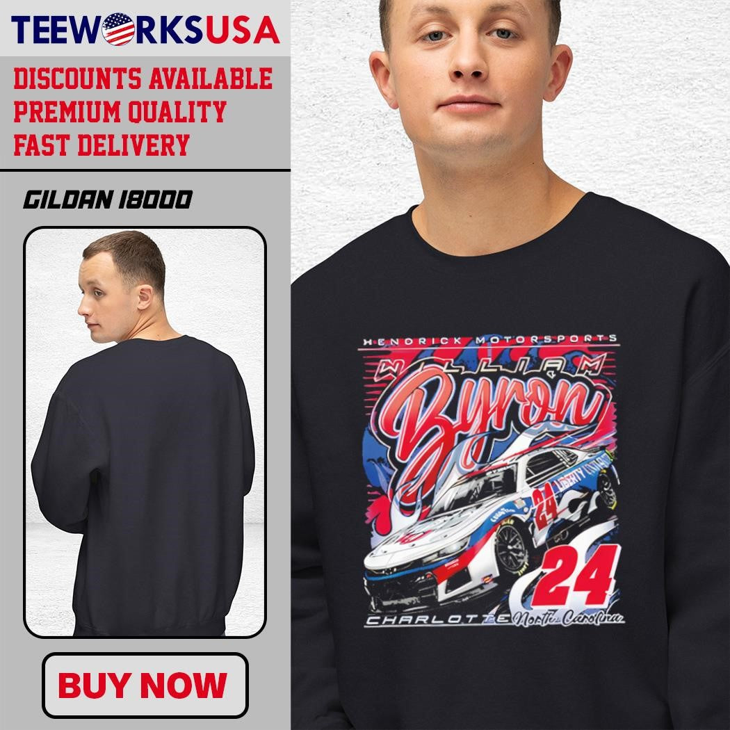 William Byron Motorsports 24 Charlotte North Carolina - Adult & Kids T-Shirts, Sweatshirts & Hoodies apparel design preview 3