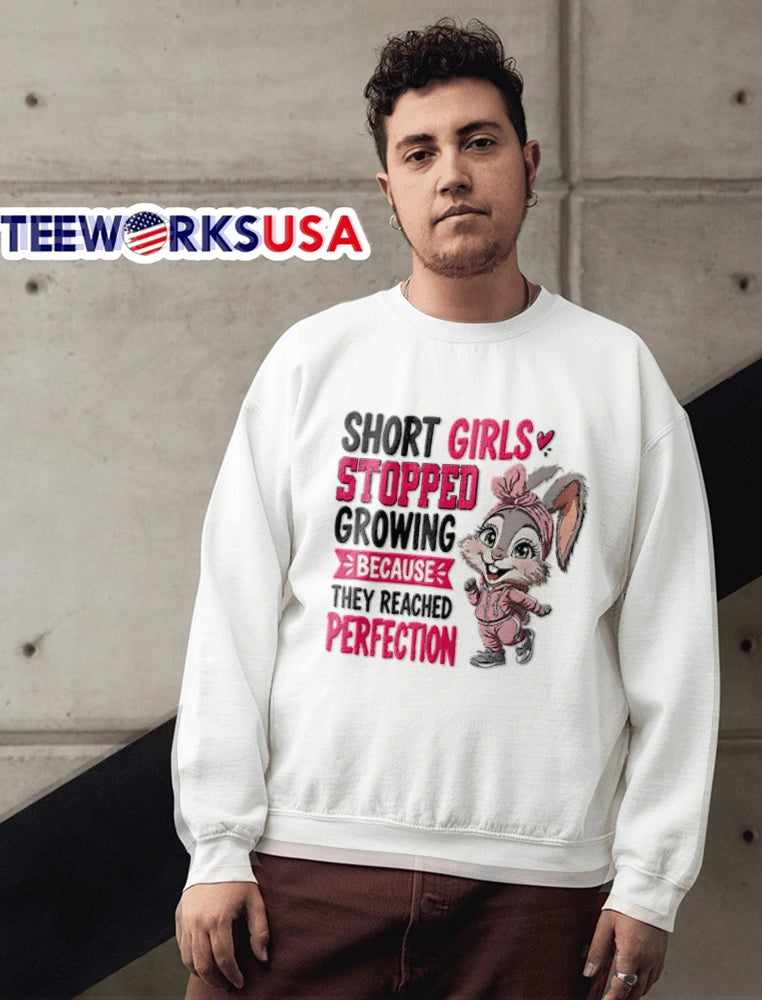 Short girls stopped growing because they reached - Adult & Kids T-Shirts, Sweatshirts & Hoodies apparel design preview 6