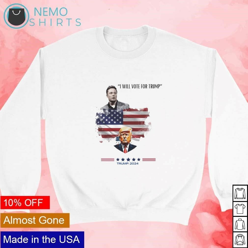 Elon Musk I will vote for Trump 2024 - Adult & Kids T-Shirts, Sweatshirts & Hoodies apparel design preview 4