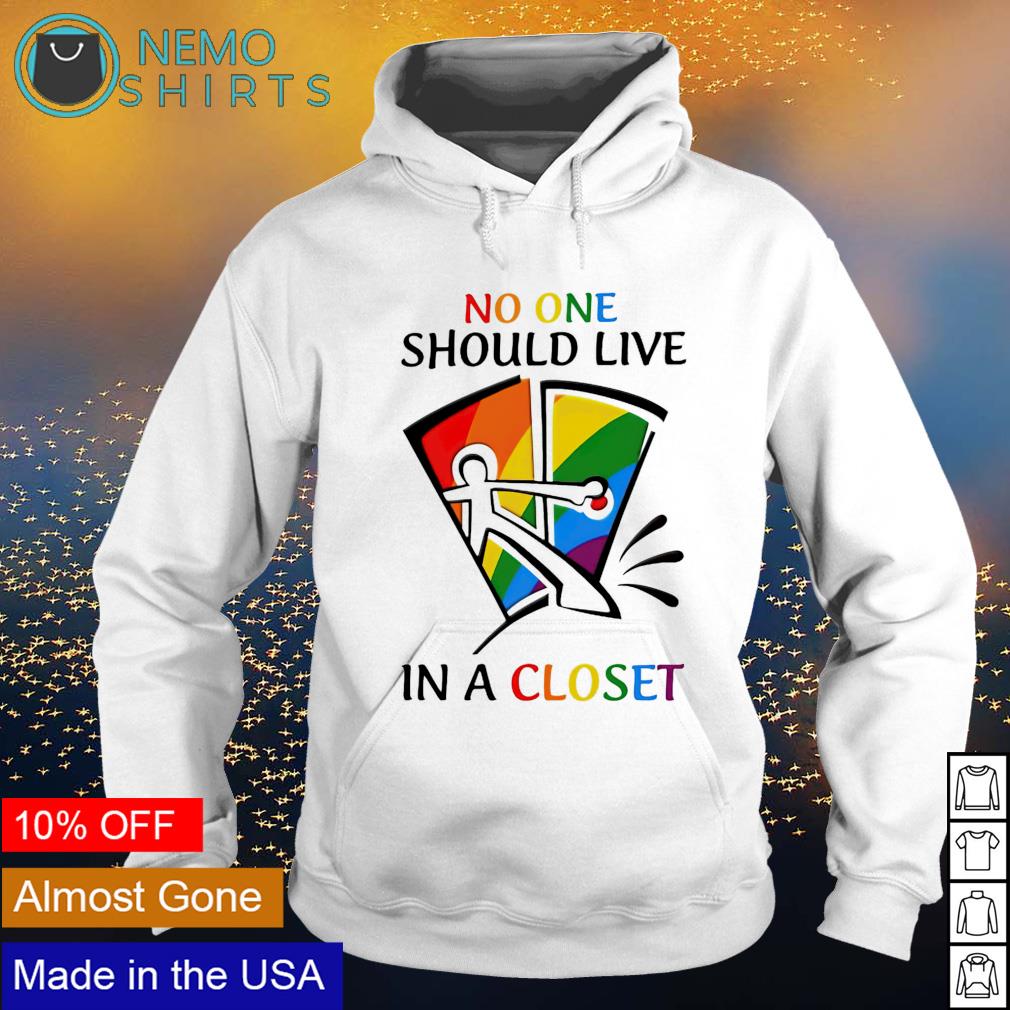 LGBT no one should live in a closet - Adult & Kids T-Shirts, Sweatshirts & Hoodies apparel design preview 2