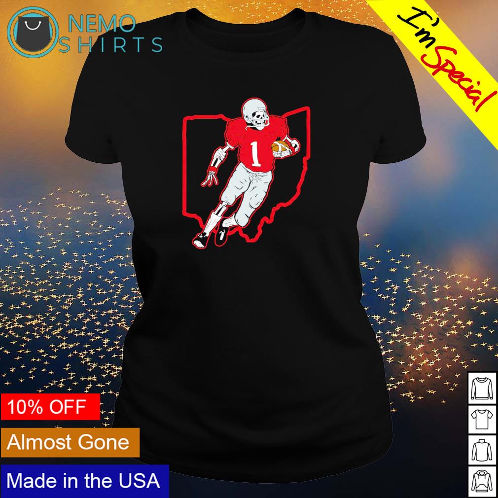 Ohio State Buckeyes Dontre Wilson skeleton football - Adult & Kids T-Shirts, Sweatshirts & Hoodies apparel design preview 3