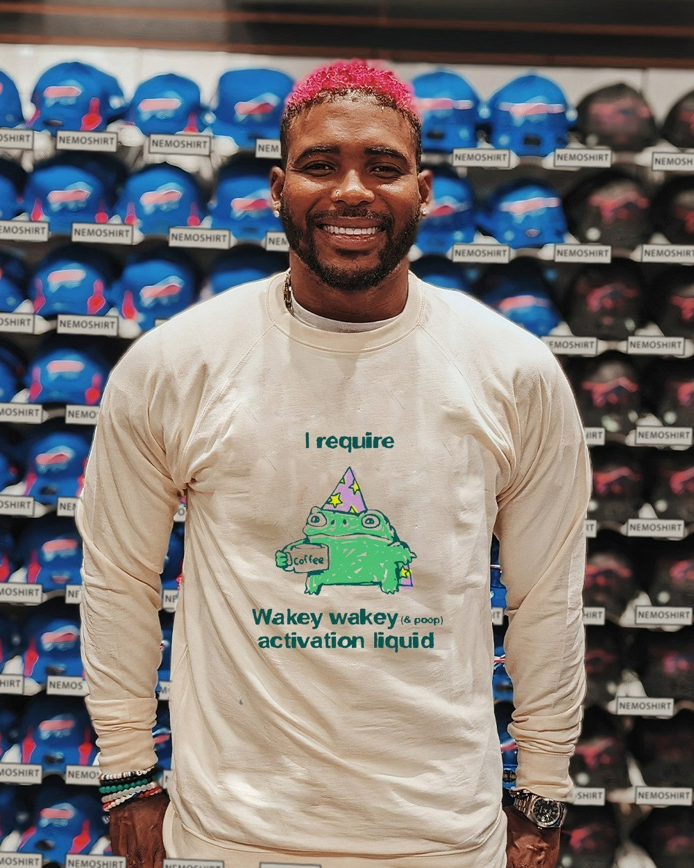 I require wakey activation liquid frog coffee - Adult & Kids T-Shirts, Sweatshirts & Hoodies apparel design preview 2