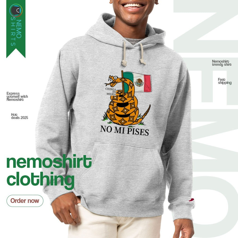 Chinga la migra no mi pises snake coil up Mexico flag - Adult & Kids T-Shirts, Sweatshirts & Hoodies apparel design preview 2