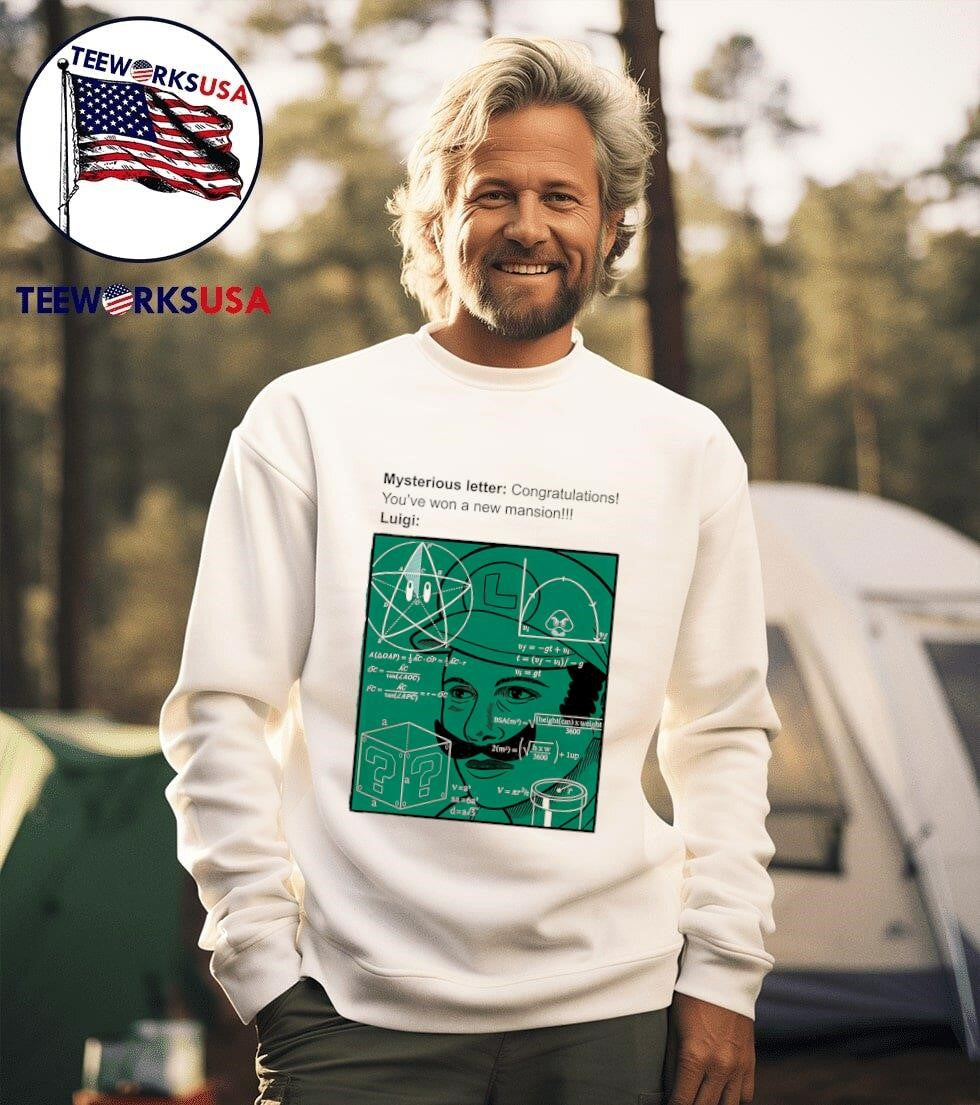 Green Mushroom Brother mysterious letter - Adult & Kids T-Shirts, Sweatshirts & Hoodies apparel design preview 3