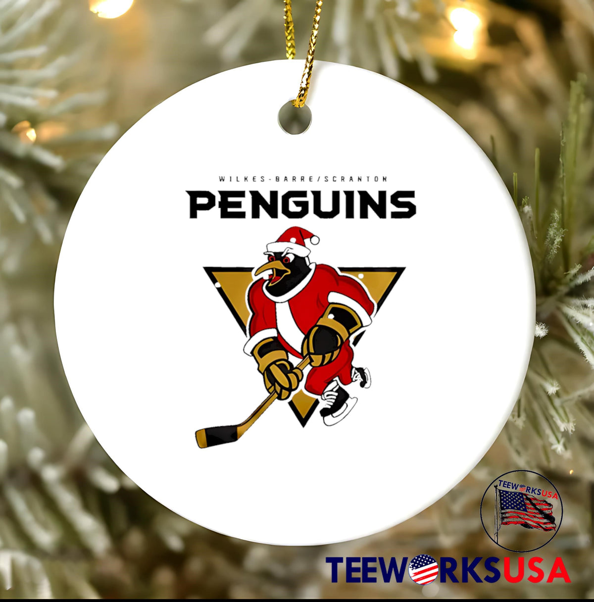 Wilkes-Barre Scranton Penguins Holiday Hat Trick - Adult & Kids T-Shirts, Sweatshirts & Hoodies apparel design preview 3
