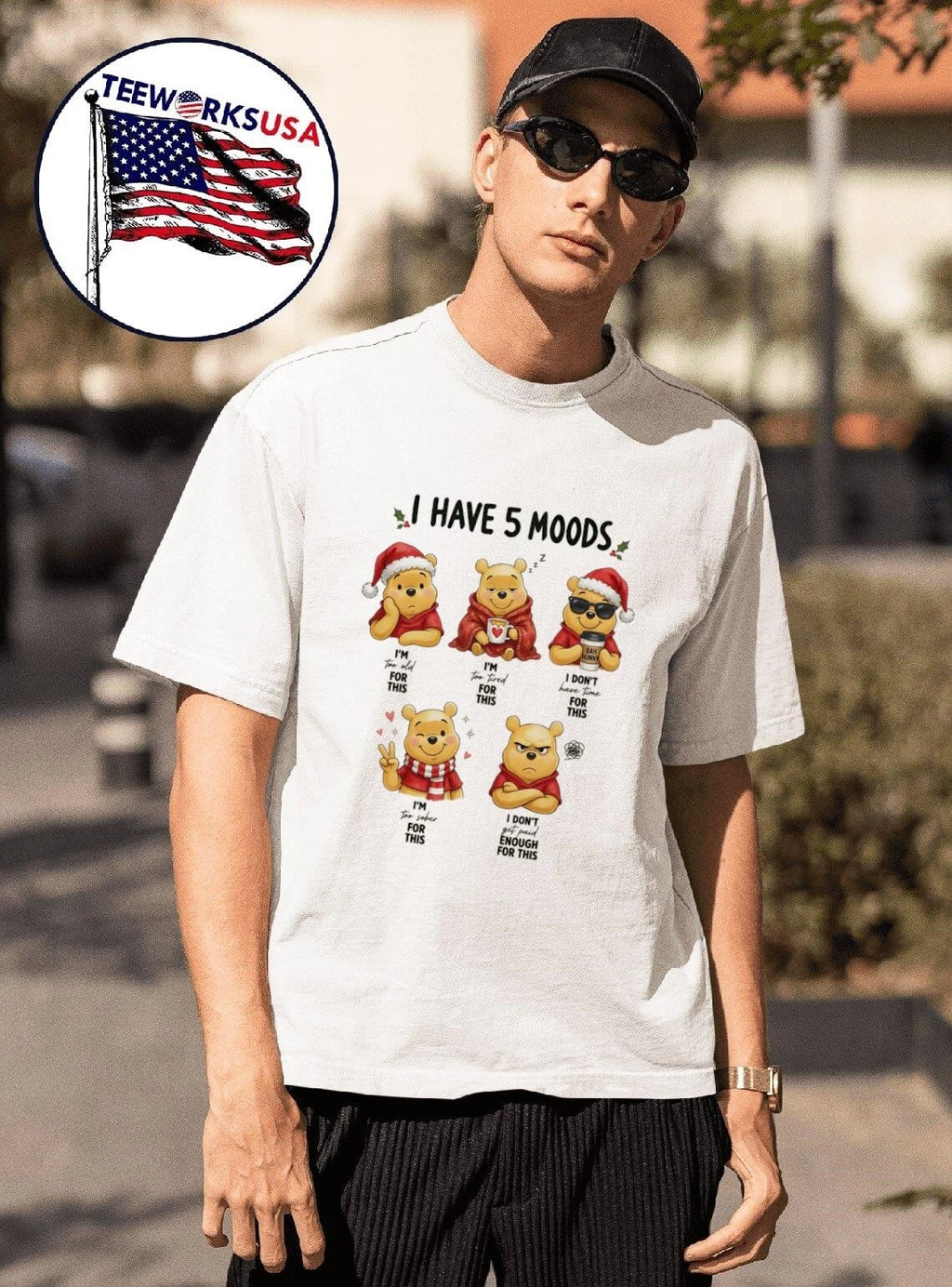 I Have 5 Moods Winnie The Pooh - Adult & Kids T-Shirts, Sweatshirts & Hoodies apparel design preview 1