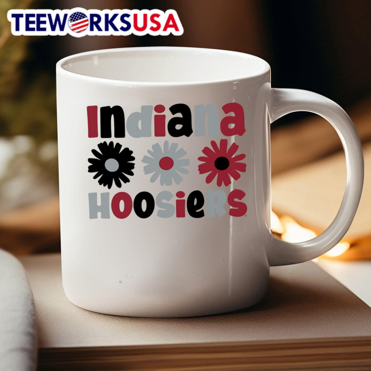 Indiana Hoosiers Daisy flower - Adult & Kids T-Shirts, Sweatshirts & Hoodies apparel design preview 4