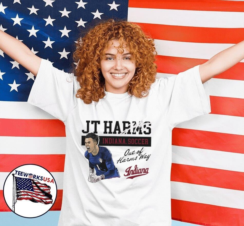 JT Harms Indiana soccer out of way cartoon - Adult & Kids T-Shirts, Sweatshirts & Hoodies apparel design preview 4