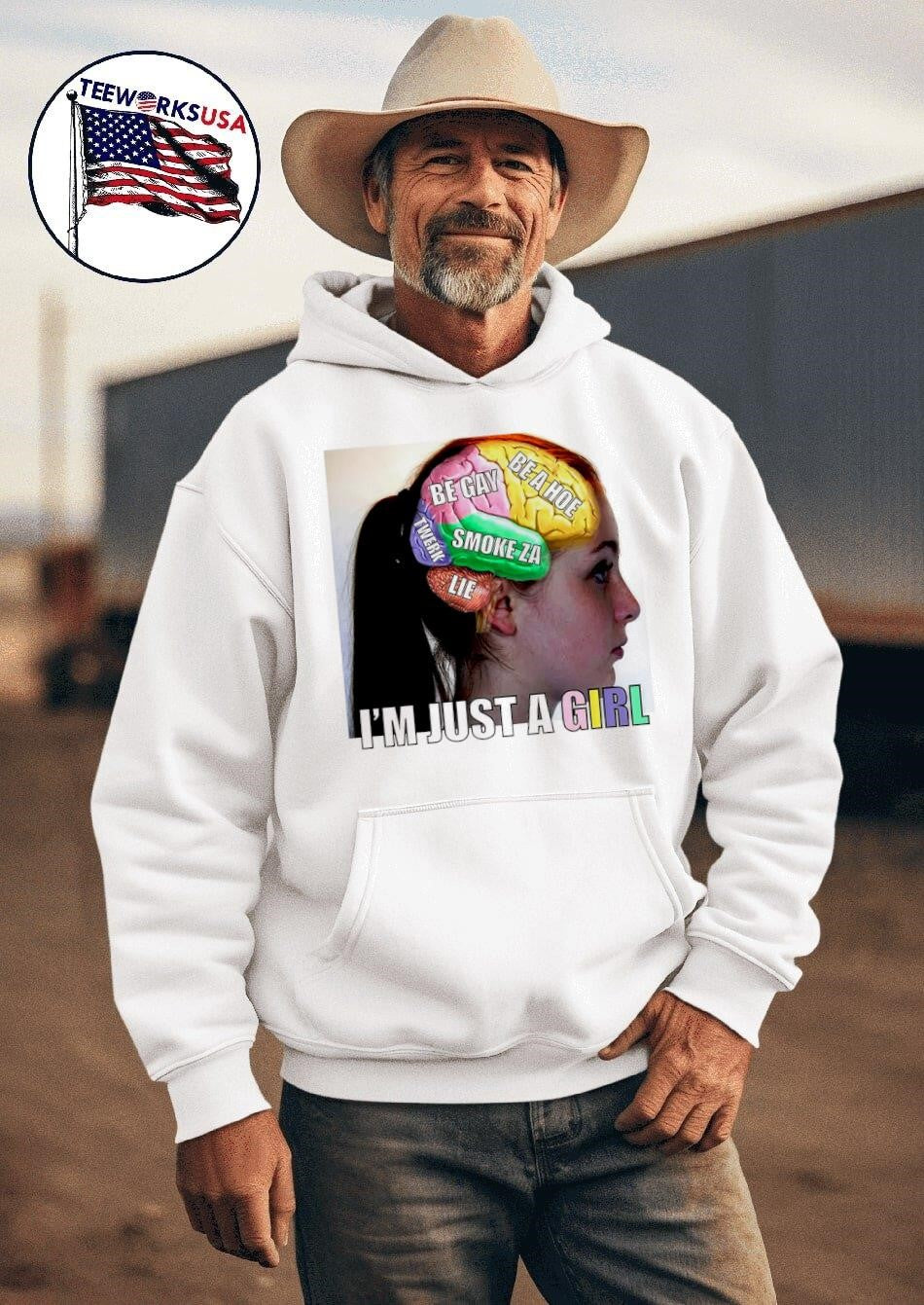 I'm just a girl be gay hoe smoke za lie twerk - Adult & Kids T-Shirts, Sweatshirts & Hoodies apparel design preview 2