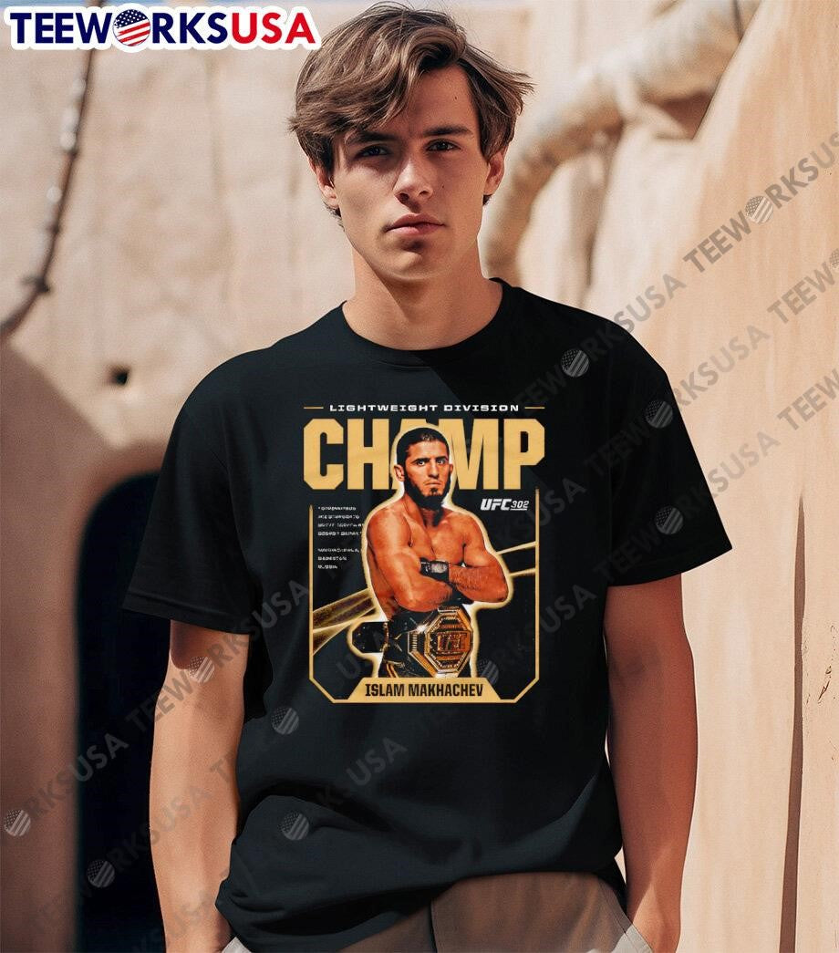 Islam Makhachev lightweigth division UFC 302 Champ - Adult & Kids T-Shirts, Sweatshirts & Hoodies apparel design preview 1