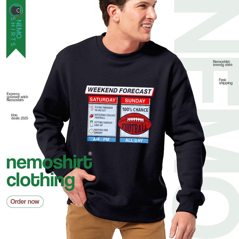 Weekend forecast Saturday vs Sunday New England - Adult & Kids T-Shirts, Sweatshirts & Hoodies apparel design preview 4