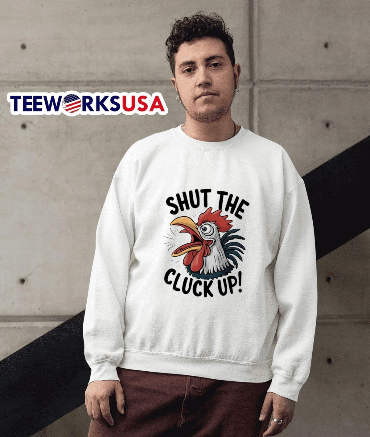 Shut The Cluck Up Chicken - Adult & Kids T-Shirts, Sweatshirts & Hoodies apparel design preview 3