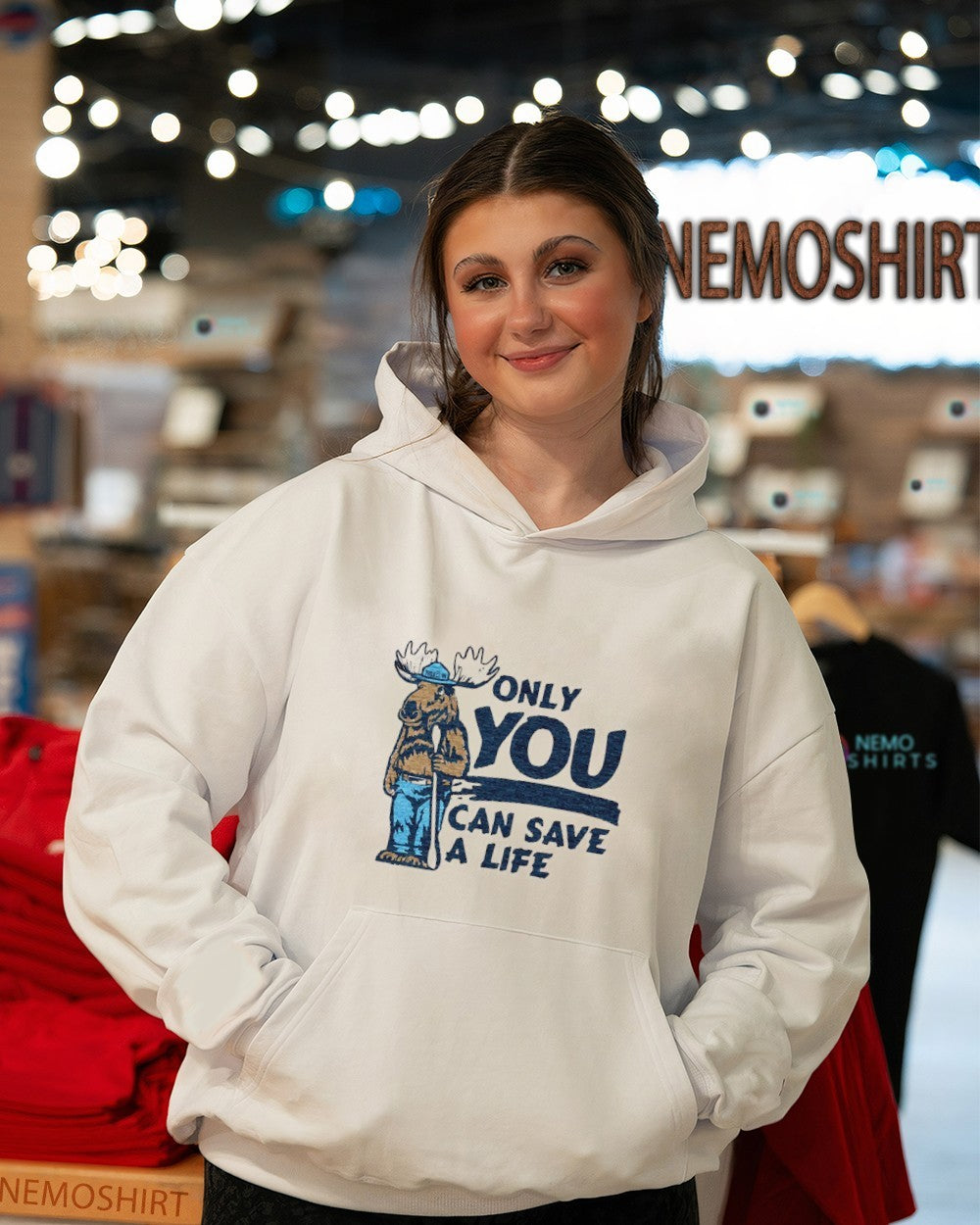 Only you can save a life Moose Indianapolis - Adult & Kids T-Shirts, Sweatshirts & Hoodies apparel design preview 5