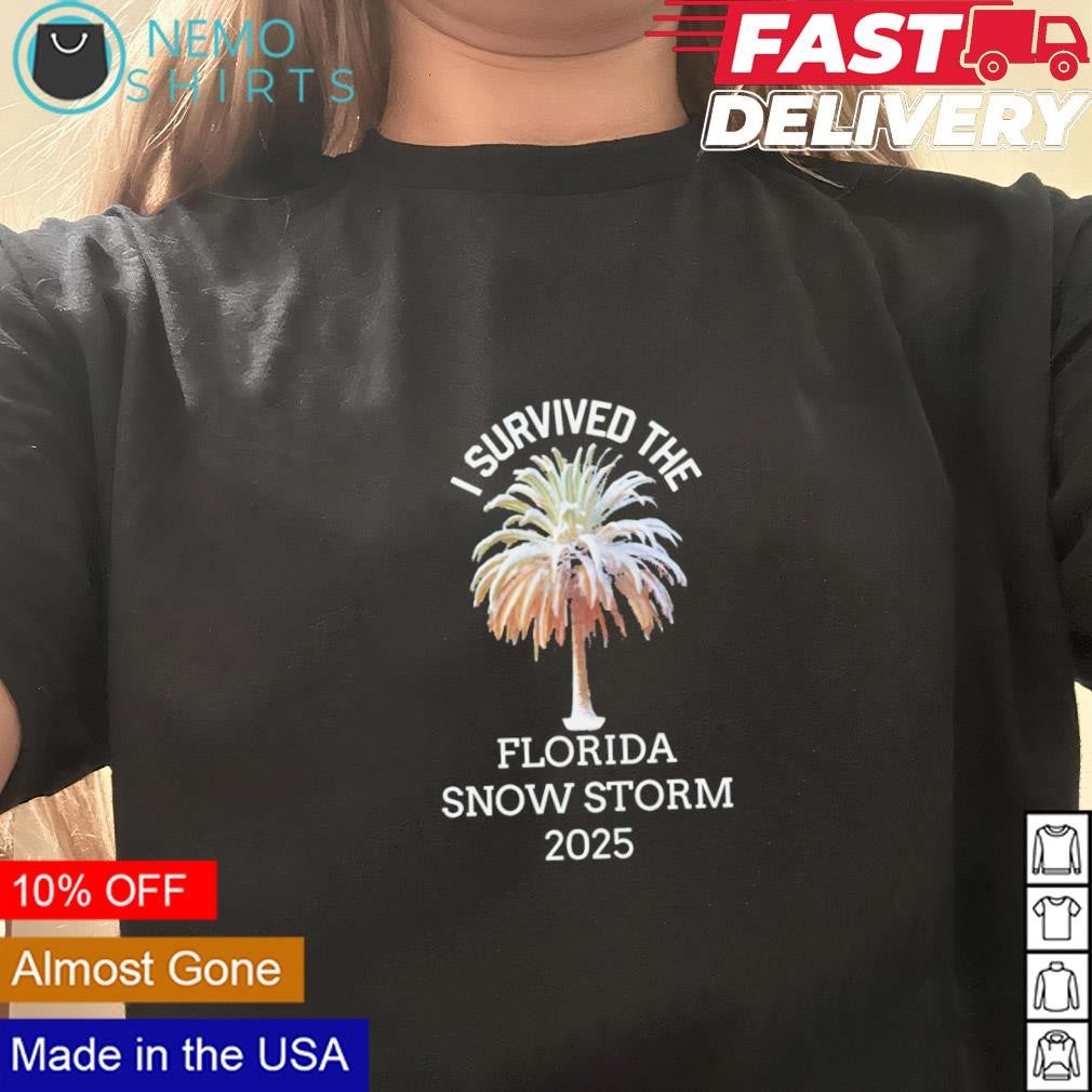 I survived the Florida snow storm 2025 sabal palm - Adult & Kids T-Shirts, Sweatshirts & Hoodies apparel design preview 3