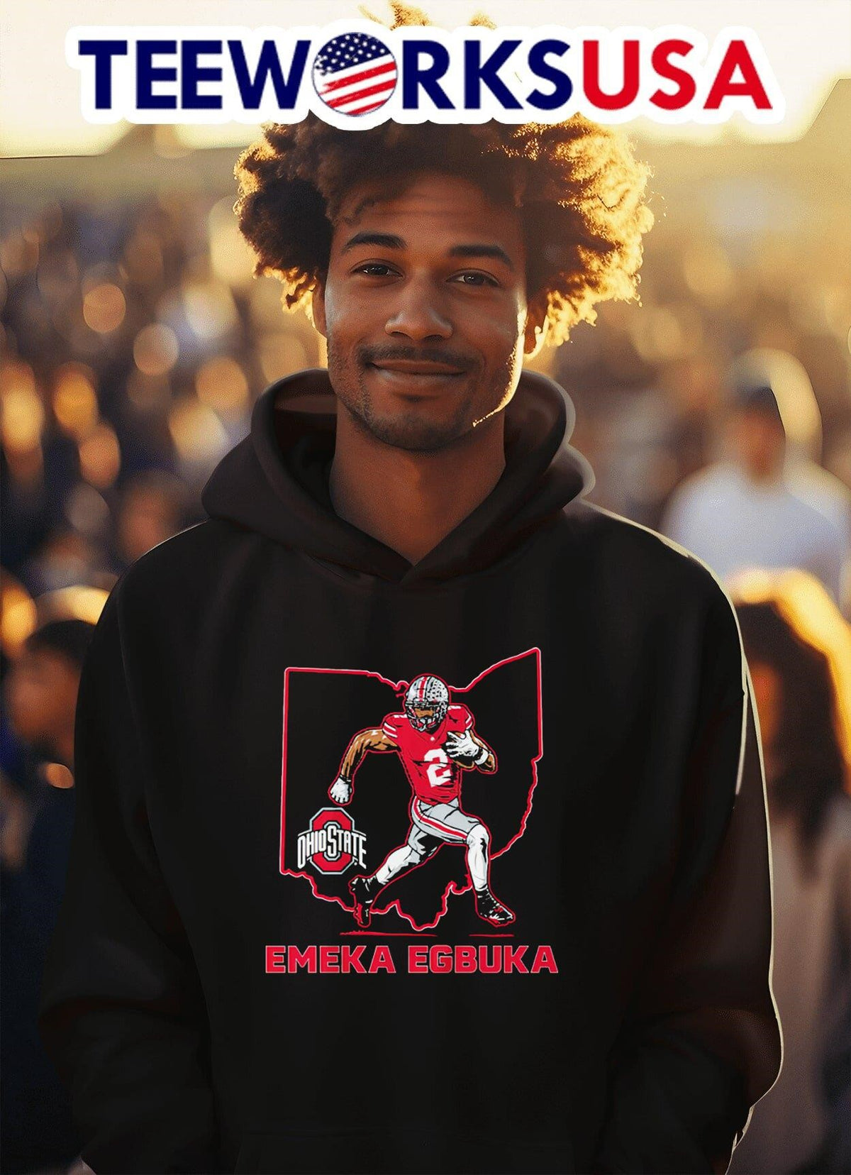 Ohio State Buckeyes Emeka Egbuka Star - Adult & Kids T-Shirts, Sweatshirts & Hoodies apparel design preview 2
