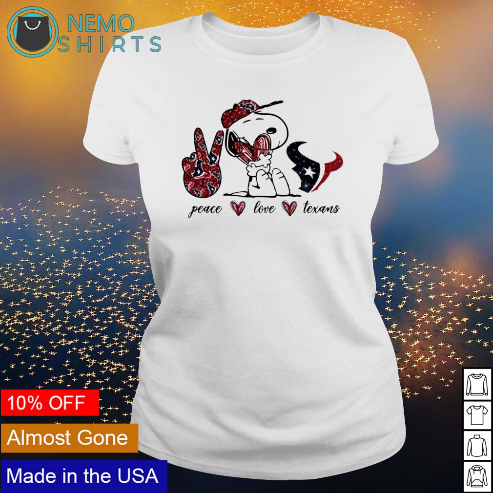 Snoopy peace love Houston Texans - Adult & Kids T-Shirts, Sweatshirts & Hoodies apparel design preview 3