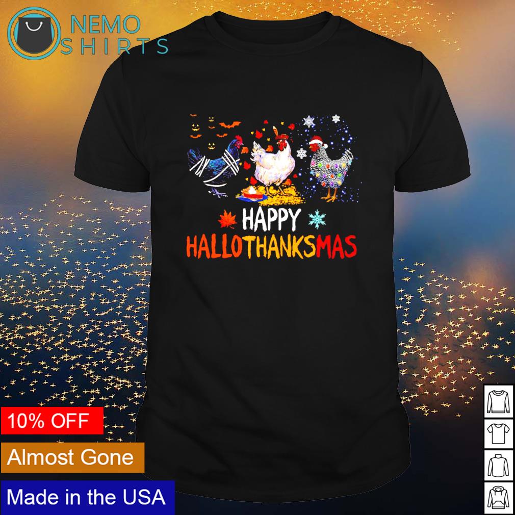 Chicken happy Hallothanksmas Halloween Thanksgiving - Adult & Kids T-Shirts, Sweatshirts & Hoodies apparel design preview 1