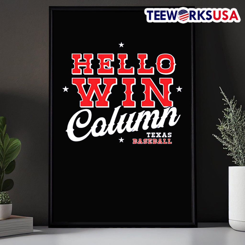 Hello Win Column Texas Baseball - Adult & Kids T-Shirts, Sweatshirts & Hoodies apparel design preview 5