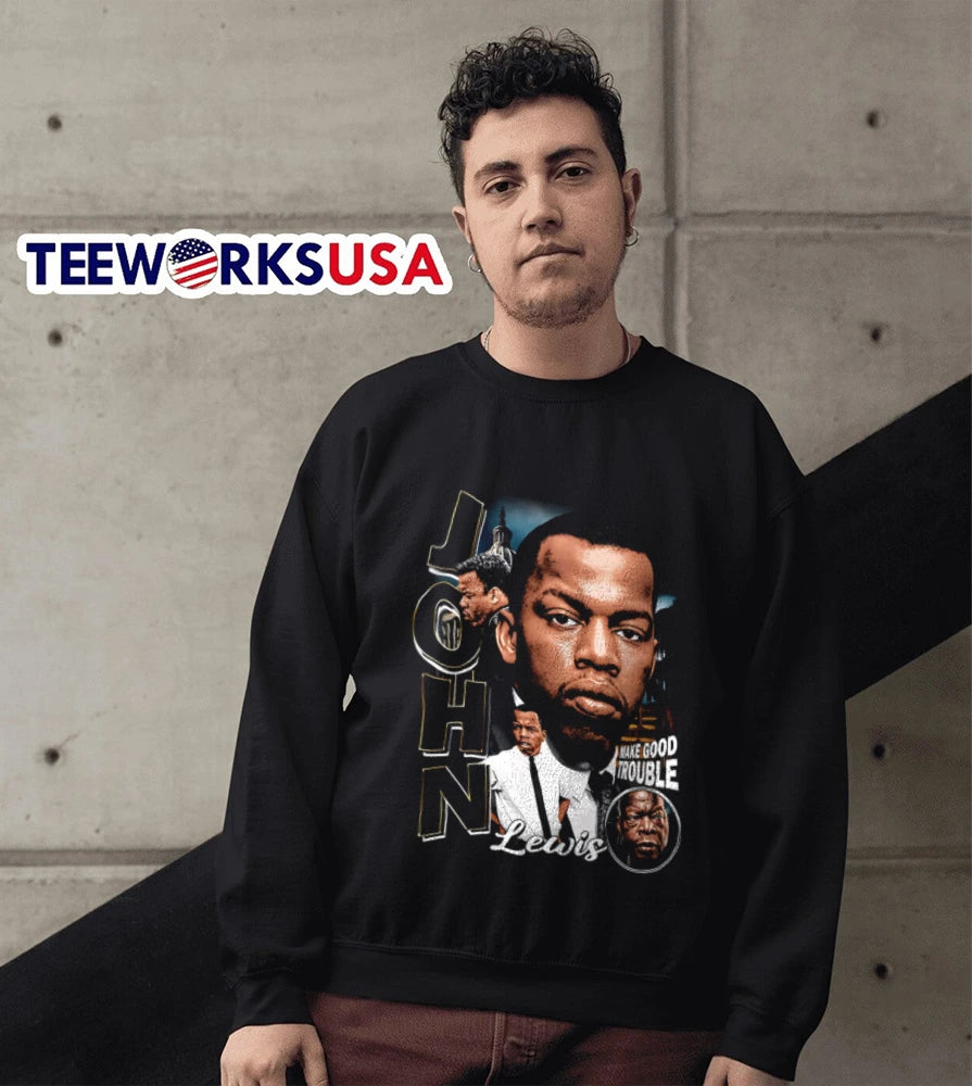 John Make Good Trouble Lewis - Adult & Kids T-Shirts, Sweatshirts & Hoodies apparel design preview 5