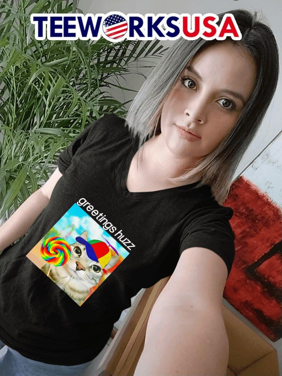 Lorazier Greetings Huzz Cat - Adult & Kids T-Shirts, Sweatshirts & Hoodies apparel design preview 7