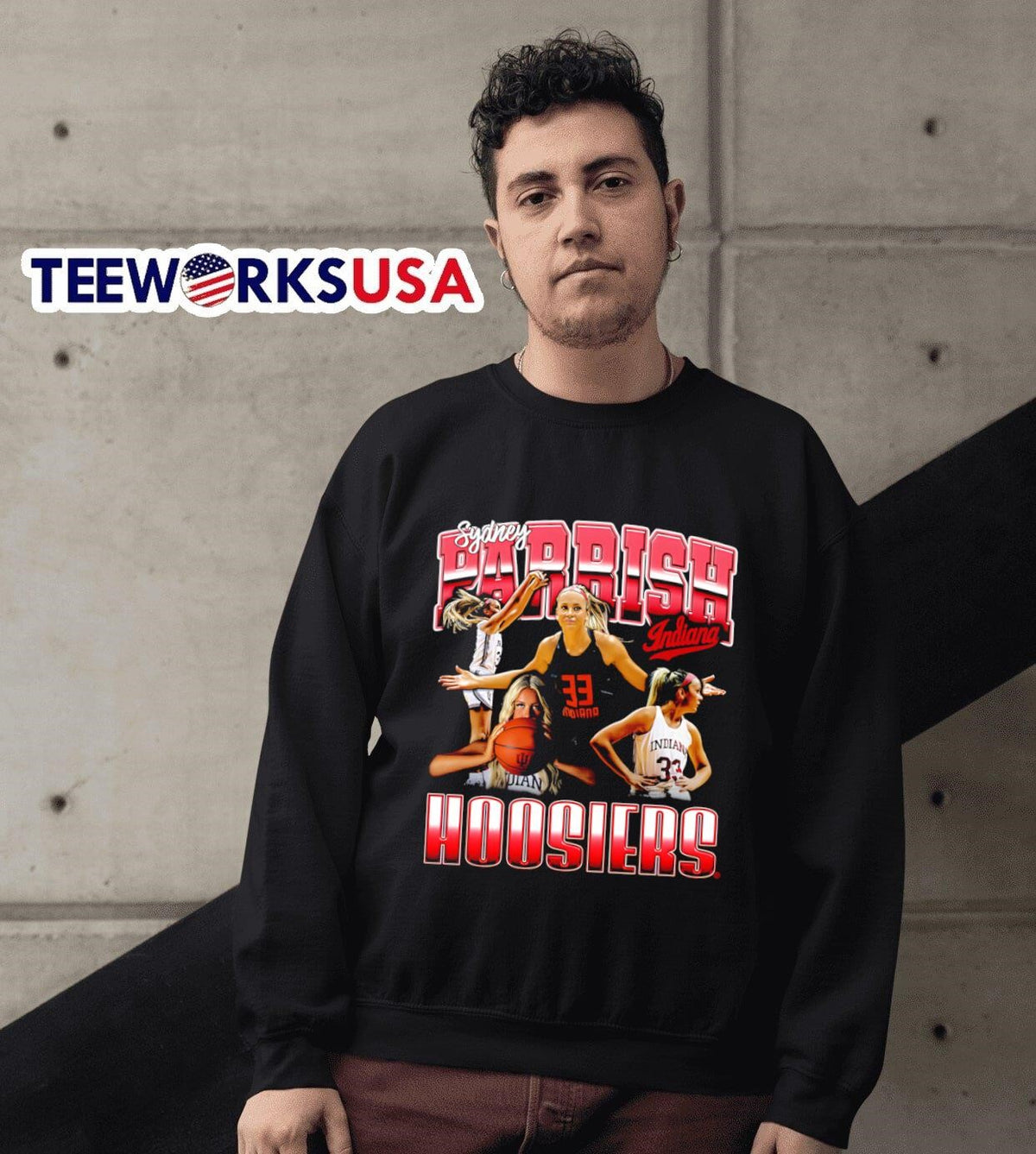Sydney Parrish Indiana Hoosiers 90s retro - Adult & Kids T-Shirts, Sweatshirts & Hoodies apparel design preview 6