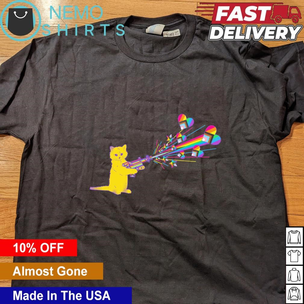 Gary the cat goes pew pride - Adult & Kids T-Shirts, Sweatshirts & Hoodies apparel design preview 5