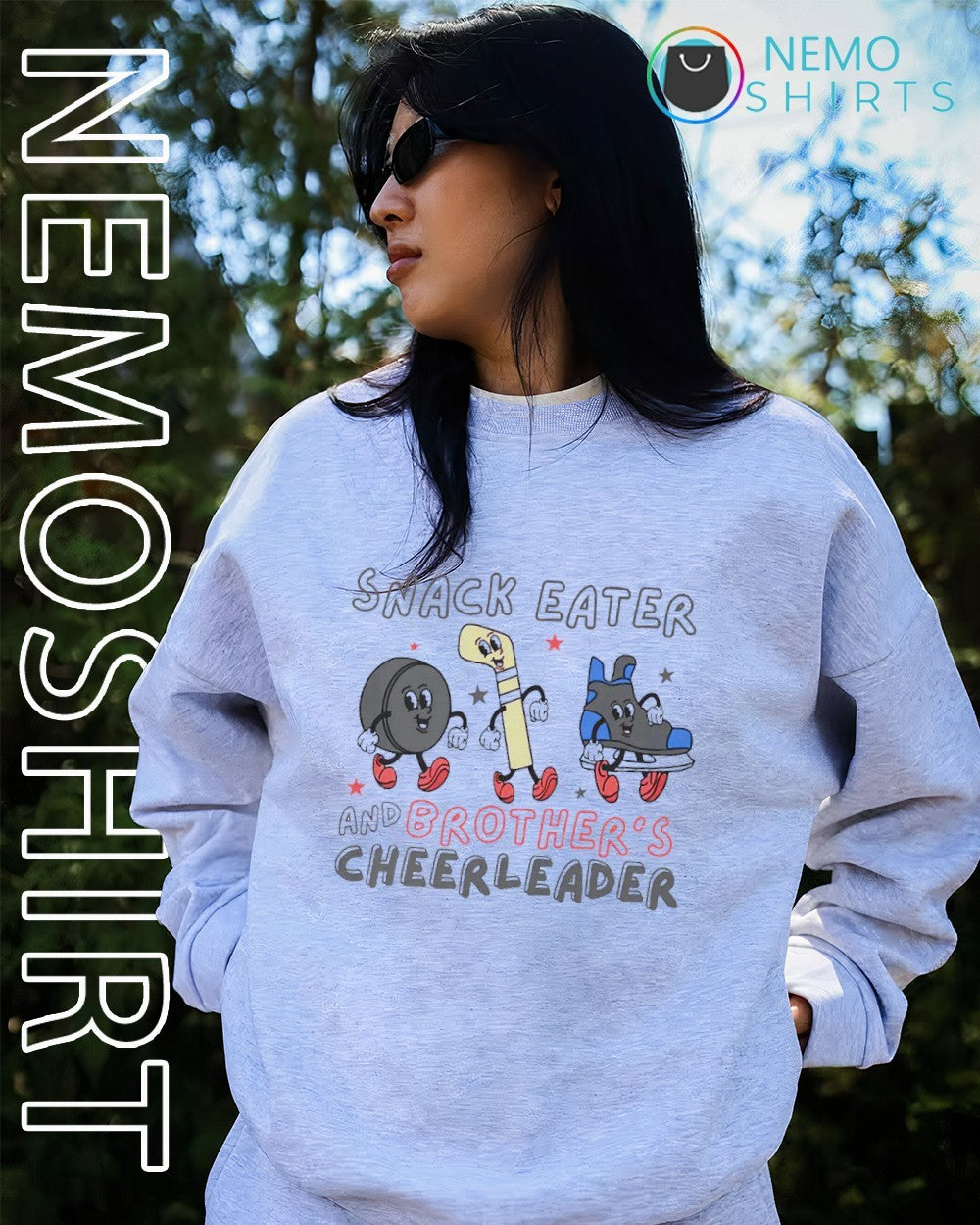Snack eater and brother's cheerleader hockey - Adult & Kids T-Shirts, Sweatshirts & Hoodies apparel design preview 2