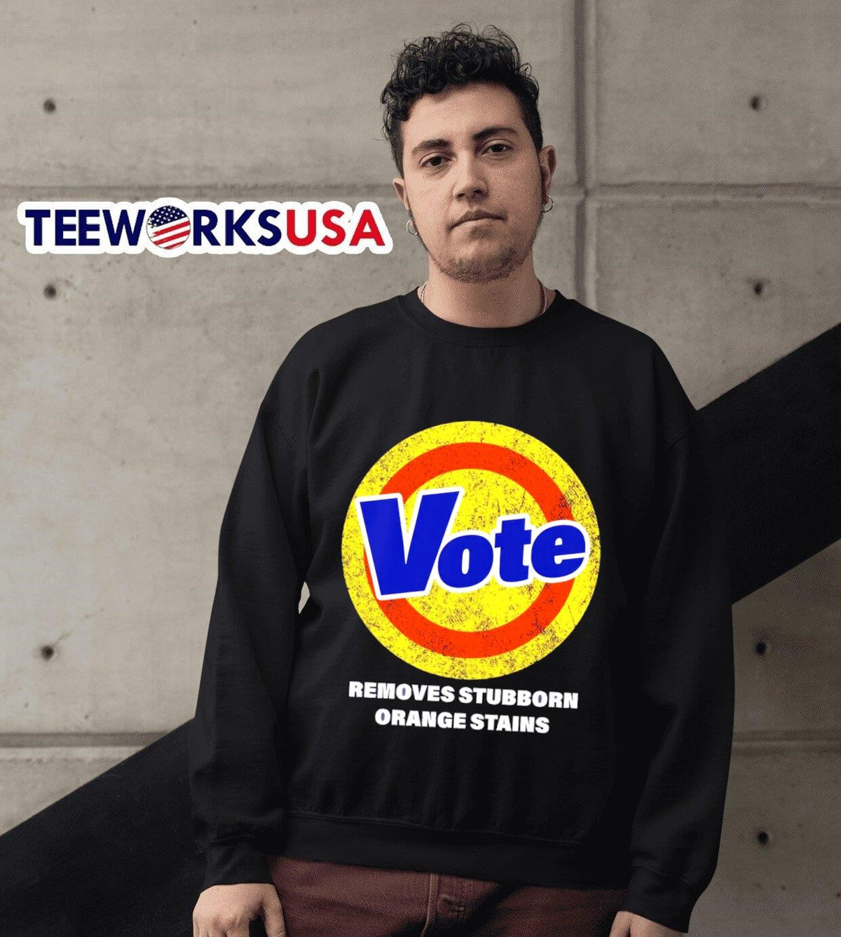 Vote removes stubborn orange stains - Adult & Kids T-Shirts, Sweatshirts & Hoodies apparel design preview 3