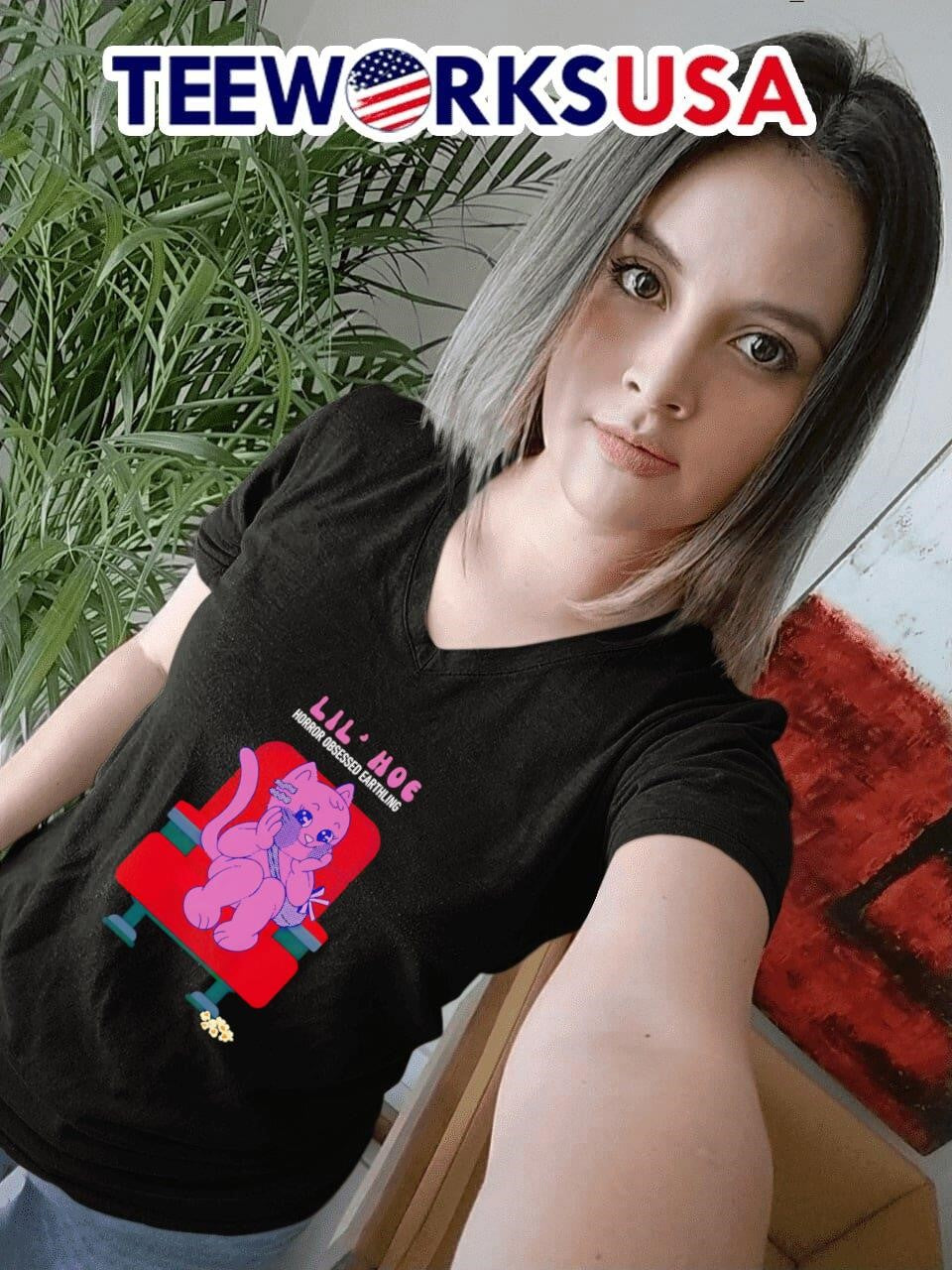 Lil' hoe Theater Cat - Adult & Kids T-Shirts, Sweatshirts & Hoodies apparel design preview 7