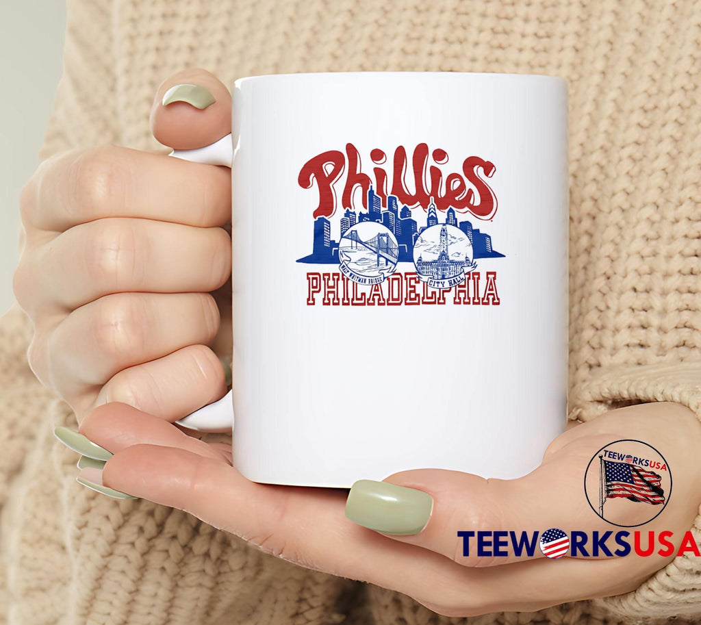 Phillies Philadelphia Walt Whitman Bridge City Hall - Adult & Kids T-Shirts, Sweatshirts & Hoodies apparel design preview 5