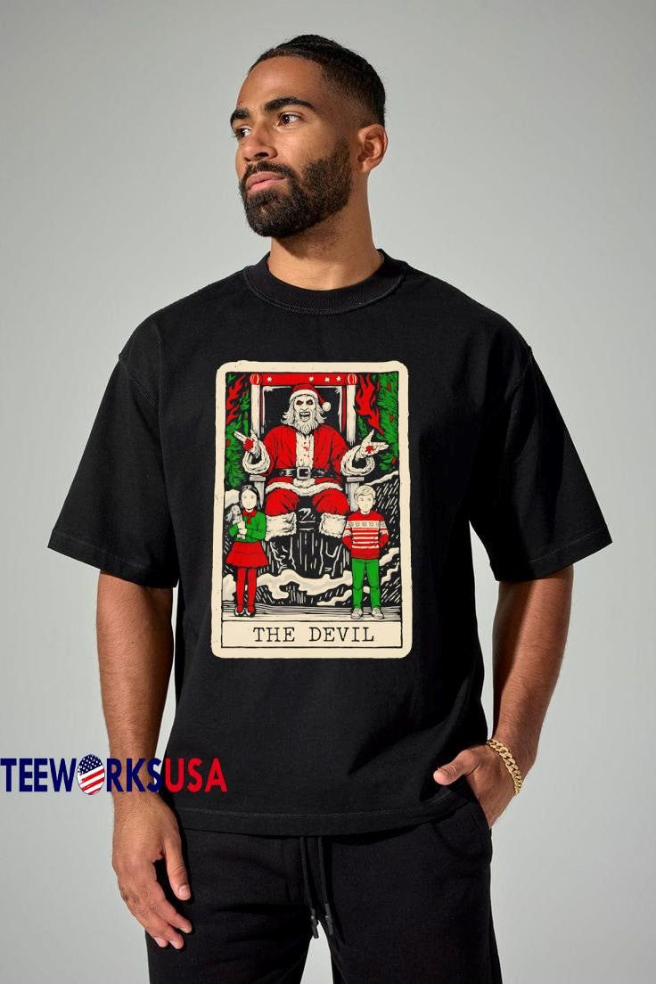 Premium The Devil Santa Claus Christmas - Adult & Kids T-Shirts, Sweatshirts & Hoodies apparel design preview 3