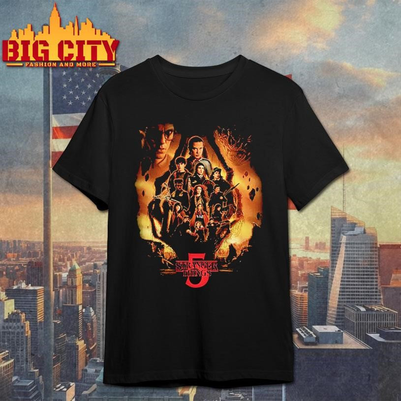 Stranger Things x Kyle Lambert 5 The Finale - Adult & Kids T-Shirts, Sweatshirts & Hoodies apparel design preview 1