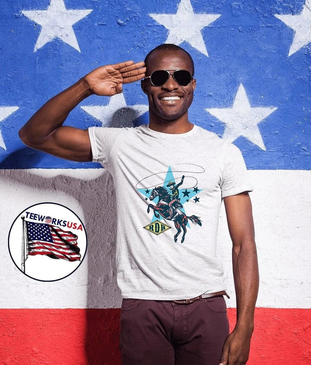 RDR Cowboy Riding Horse Lassoing Cattle Western Style - Adult & Kids T-Shirts, Sweatshirts & Hoodies apparel design preview 1