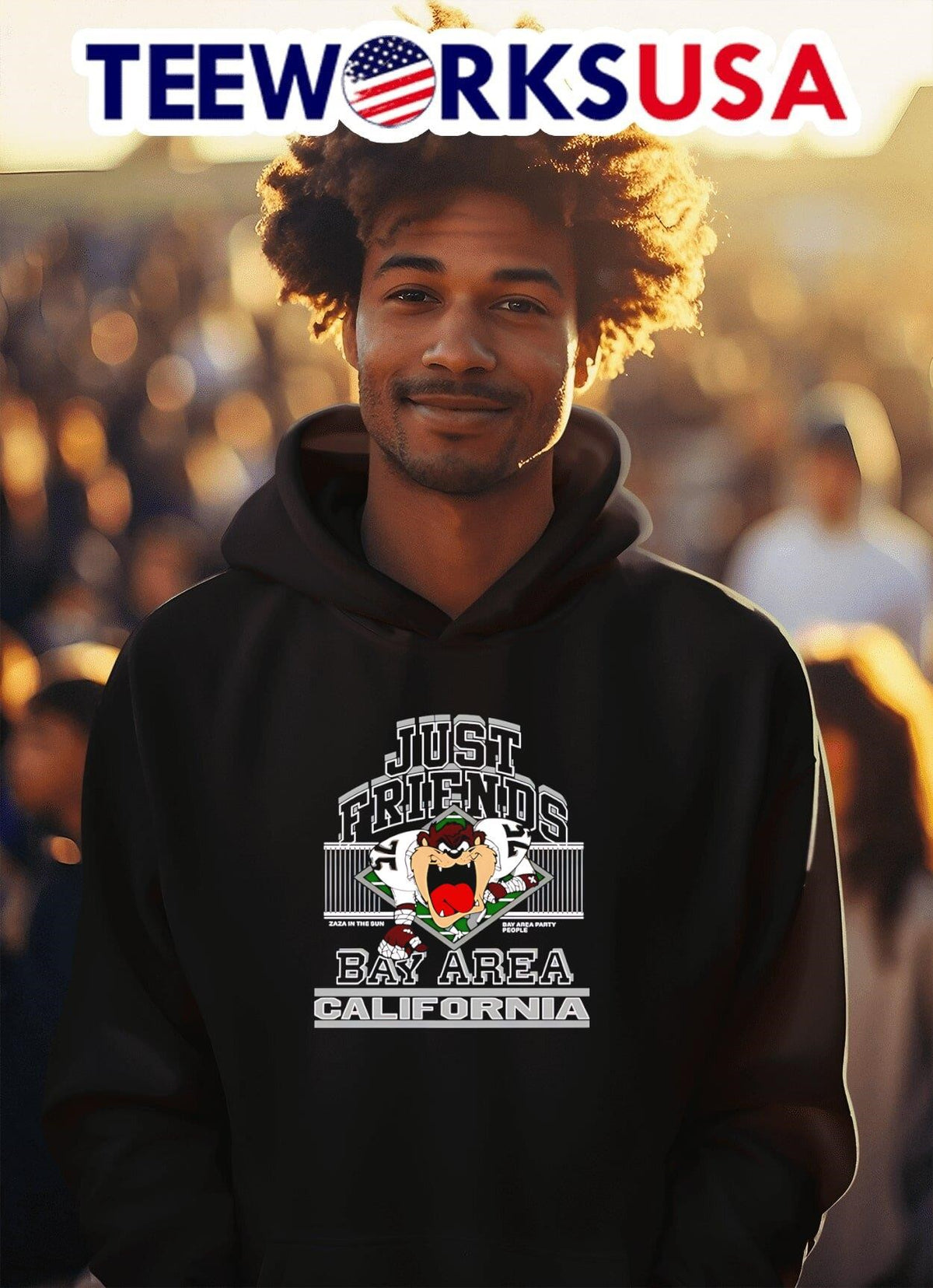 Just Friends Taz Bay Aren California - Adult & Kids T-Shirts, Sweatshirts & Hoodies apparel design preview 2