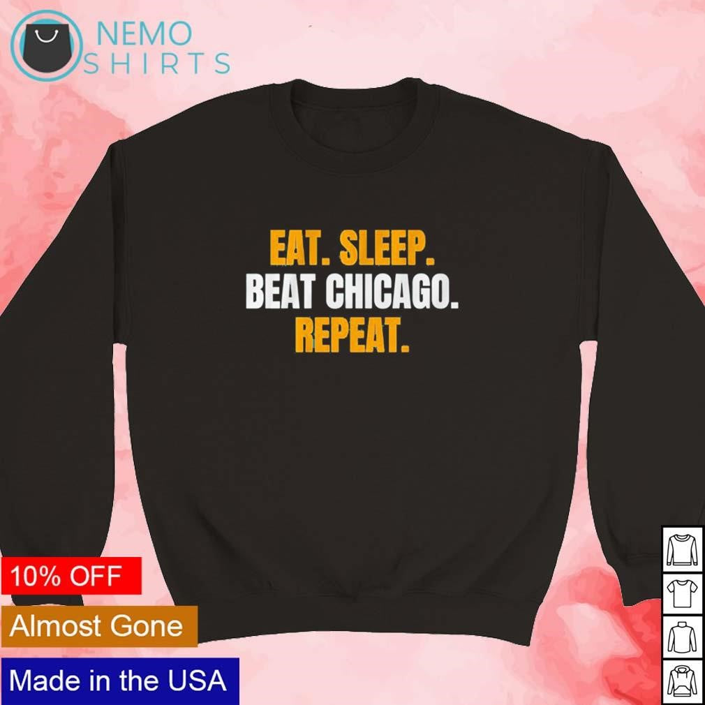 Eat sleep beat Chicago repeat Green Bay Packers - Adult & Kids T-Shirts, Sweatshirts & Hoodies apparel design preview 5