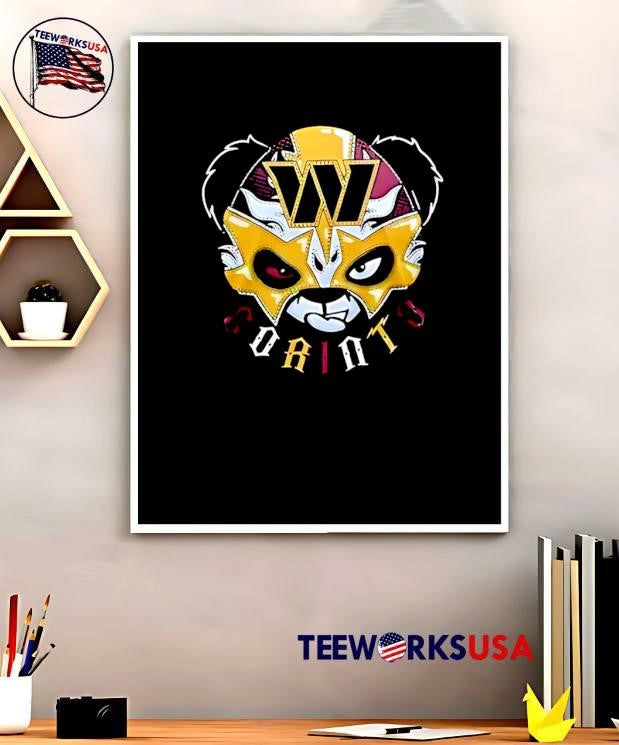 Panda Luchador Wrestling Mask Washington Commanders - Adult & Kids T-Shirts, Sweatshirts & Hoodies apparel design preview 5