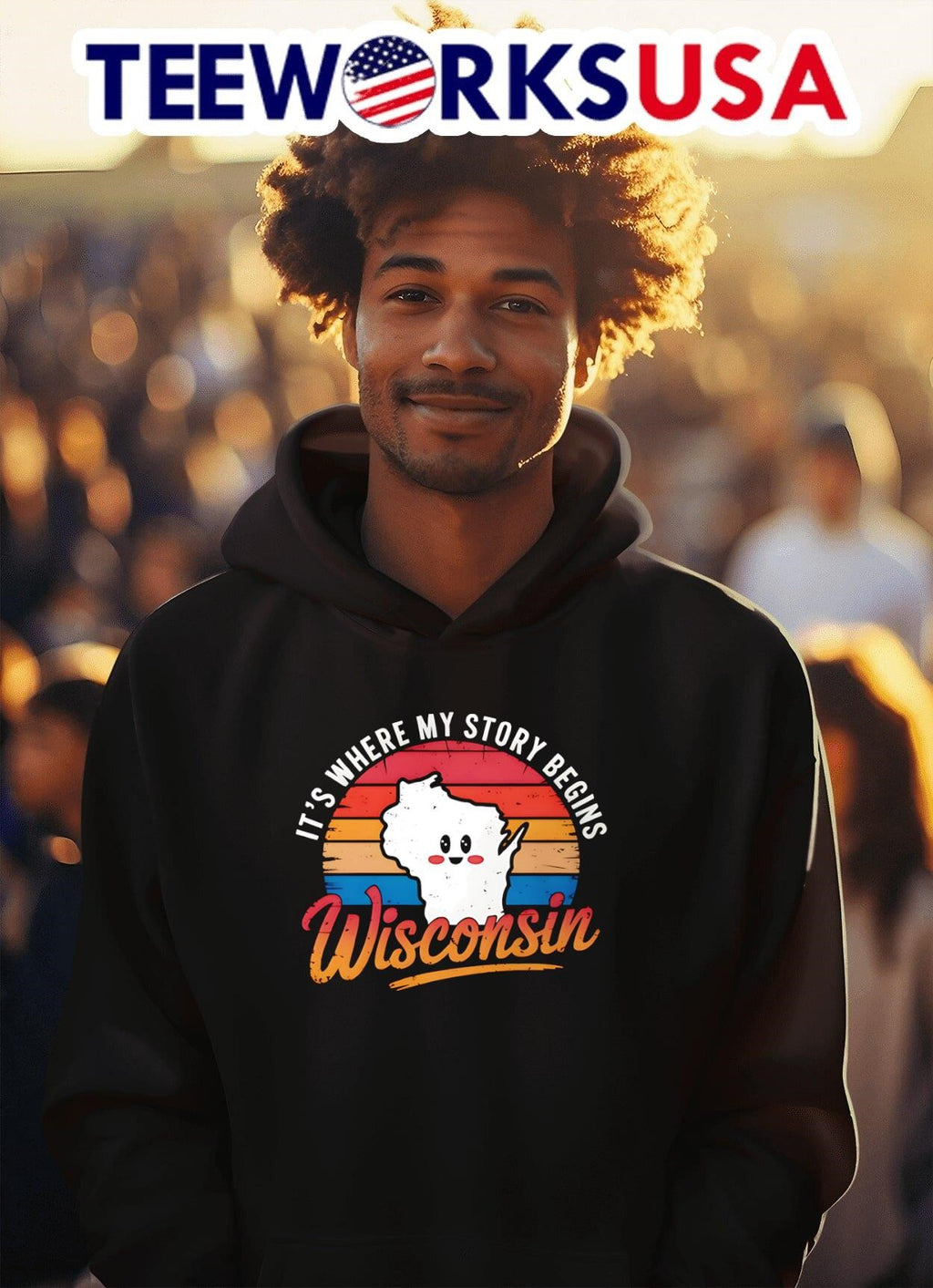 It's where my story begins Wisconsin vintage - Adult & Kids T-Shirts, Sweatshirts & Hoodies apparel design preview 2