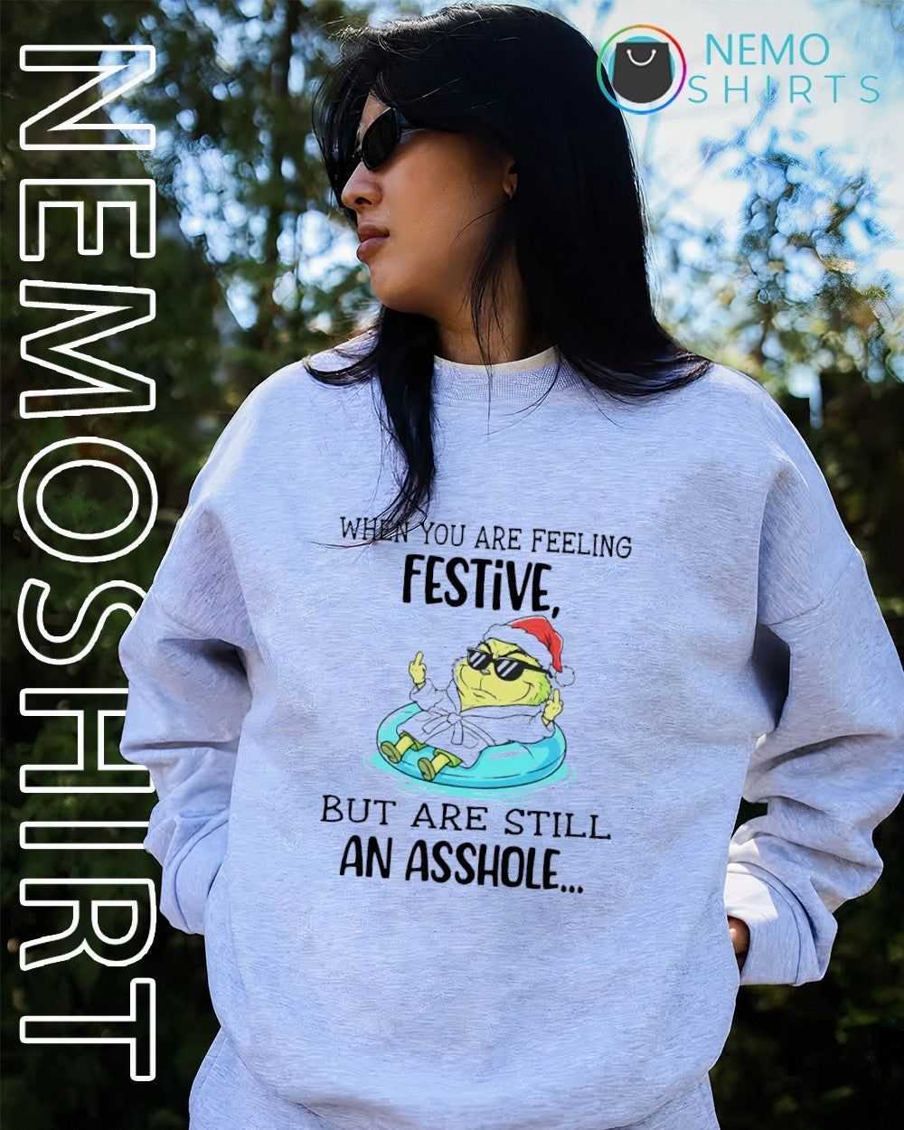 When you are feeling festive but still an asshole - Adult & Kids T-Shirts, Sweatshirts & Hoodies apparel design preview 4