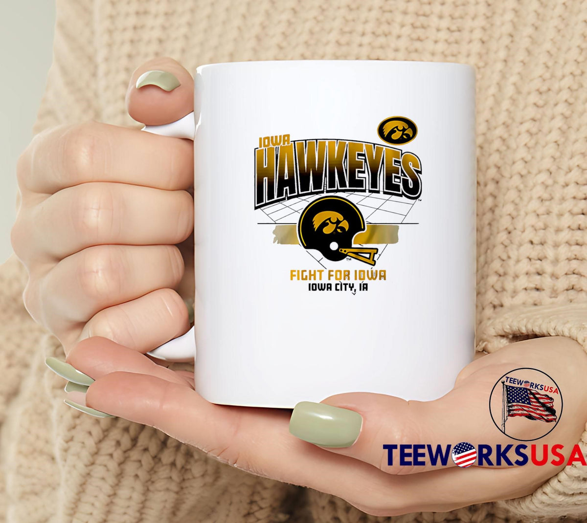 Iowa Hawkeyes Football Helmet Fight For City La - Adult & Kids T-Shirts, Sweatshirts & Hoodies apparel design preview 6