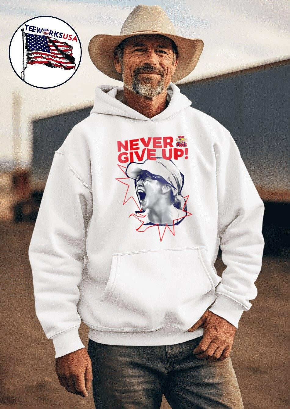 Anna Leigh Waters never give up - Adult & Kids T-Shirts, Sweatshirts & Hoodies apparel design preview 2