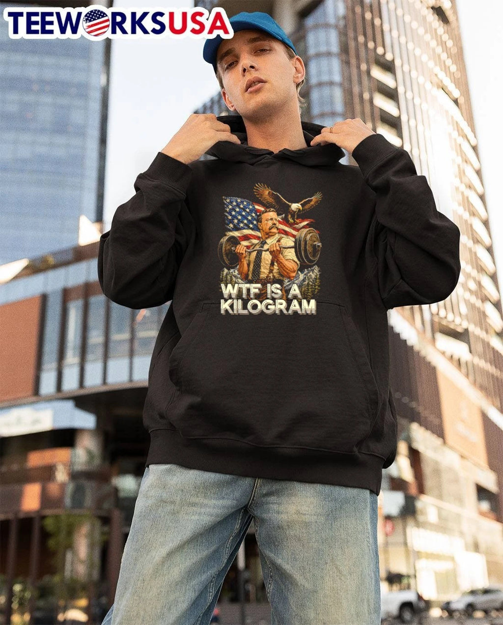 Wtf Is A Kilogram Theodore Roosevelt Bodybuilder With - Adult & Kids T-Shirts, Sweatshirts & Hoodies apparel design preview 3