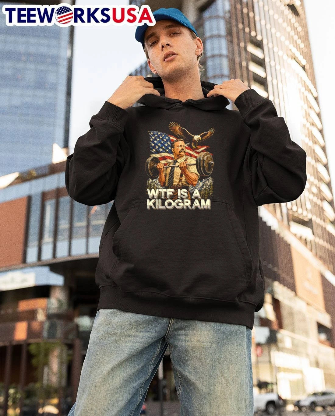 Wtf Is A Kilogram Theodore Roosevelt Bodybuilder With - Adult & Kids T-Shirts, Sweatshirts & Hoodies apparel design preview 3